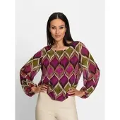 HEINE Bluse khaki / oliven / mørk pink