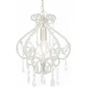 vidaXL loftlampe med perler rund E14 hvid