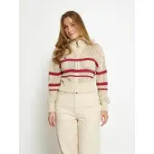 Peppercorn Cardigan 'Malla' lysebeige / rød