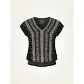 KOROSHI Bluse sort / hvid