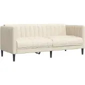 vidaXL 3-Personers Sofa Stof - Creme / 2-sædet