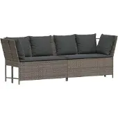 vidaXL Havesofa Med Hynder Polyrattan - Grå / Mørkegrå