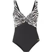 LASCANA Badedragt creme / sort / hvid