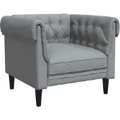 vidaXL Chesterfield-sofastol stof lysegrå