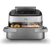 Philips 5000 Series NA565 - Dobbelt varmluftssteger - 9.5 liter - 2.75 kW - sølv/sort