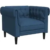 vidaXL Chesterfield-sofastol stof blå