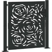 vidaXL havelåge sort 100x100 cm stål flammedesign