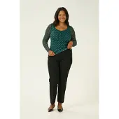 KAFFE CURVE Bluse 'KC Autumna' grå / grøn