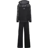Adidas Træningsdragt 'Seasonal Essentials Hooded Fleece Jogger Set Little' antracit / mørkegrå / sort