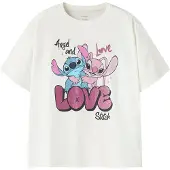 Name it T-shirt - Noos - NkfDymir - Stitch - Cloud Dancer - - 11-12 år (146-152) - T-Shirt
