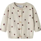 Name it Cardigan 'NBFKIKKI' beige-meleret / mørkerød / sort