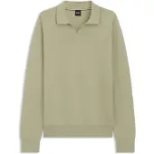 BOSS Strikket sweater i bomuld med Johnny-krave