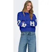 ONLY Sweatshirt royalblå / hvid