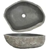 vidaXL håndvask (45-53)x(34-41) cm oval flodsten