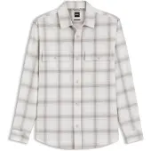 BOSS Relaxed fit ternet skjorte i blanding med ny uld