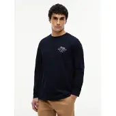 Tommy Hilfiger Bluser & t-shirts 'Logo Long Sleeve' navy / hvid