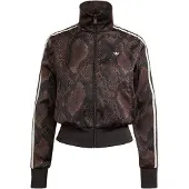 Adidas Satin Snake Print Firebird Track Sweatshirt Med Lynlås