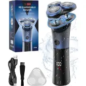 INF Multifunktionel elektrisk barbermaskine med tre blade Blue
