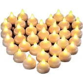 Kepptory 48 flammefri vandlys, festlige pool- og middagslys (gult lys)