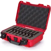 Nanuk 909 case with foam inserts for 8 knives, red