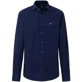 Hackett London Hackett Londontil mænd. HM3010764 Ess Stretch Pop marineblå skjorte (L), Casual, Bomuld, Klassisk, Lange ærmer