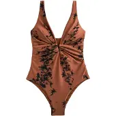 Next Formgivende badedragt brun / sort
