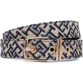 Tommy Hilfiger Bælte 'Double Keeper Buckle' kit / marin / opal / guld