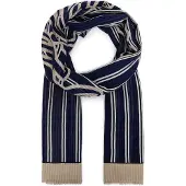 Tommy Hilfiger Sjal 'Logo' beige / mørkeblå / hvid