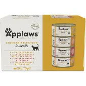Applaws Multipakke Kyllingebuljong Udvalg Kattefoder 70 G 24 Enheder