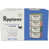 Applaws Multipakke Fiskebouillon Udvalg Kattefoder 70 G 24 Enheder