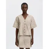 Selected Bluse brun / hvid
