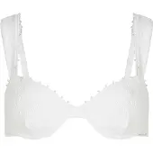 Karl Lagerfeld Bikinioverdel ' Strukturiertes Bikini-Top Perlen und Bügeln ' creme