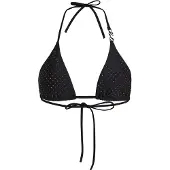 Karl Lagerfeld Bikinioverdel ' Triangel-Bikinitop mit Strasssteinen ' sort