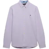 Superdry Superdrytil mænd. M4011100A Preppy Oxford-skjorte i lilla (M), Casual, Bomuld, Lange ærmer
