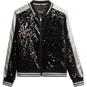 Superdry Superdrytil kvinder. W5011968A Suikajan Pailletter Jakke sort (M), Casual, Polyester