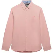 Superdry Superdrytil mænd. M4011100A Preppy pink oxford-skjorte (XXL), Casual, Bomuld, Klassisk, Lange ærmer