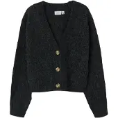 Name it Cardigan - Strik - Noos - NkfHolly - Dark Grey Melange - - 13-14 år (158-164) - Cardigan