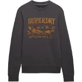 Superdry Superdrytil mænd. M2014495A Retro Outdoor sweatshirt brun (M), Casual, Bomuld