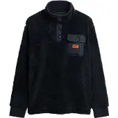 Superdry Superdrytil mænd. M2014258A Pullover High Pile Fleece Half Zip navy (S), Casual, Polyester, Blå