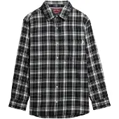 Superdry Superdrytil kvinder. W4010500A Sort flannel-skjorte i boyfriend-stil med tern (M), Casual, Bomuld, Lange ærmer