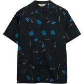 Superdry Superdrytil mænd. M4011137A Skjorte Cabana Print navy (XL), Casual, Bomuld, Korte ærmer, Blå