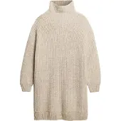 Superdry Superdrytil kvinder. W8011763A Chunky beige kjole (L), Casual, Akryl, Lange ærmer
