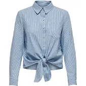 ONLY Bluse lyseblå / hvid
