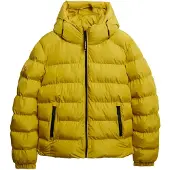 Superdry Superdrytil mænd. M5011905A Quiltet sportsjakke med hætte, gul (XL), Casual, Polyester