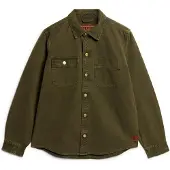 Superdry Superdrytil mænd. M4010826A Overskudsgrøn lærredsovertrøje (XL), Casual, Bomuld, Lange ærmer