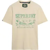 Superdry Superdrytil mænd. M1012378A Retro udendørs T-shirt Rlxd beige (L), Casual, Bomuld, Korte ærmer