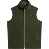 Superdry Superdrytil mænd. M5012157A Estate Fleece Gilet grøn (XL), Casual, Genanvendt polister, Bæredygtig