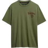 Superdry Superdrytil mænd. M1012248A Tokyo Narrative Loose T-shirt mørkegrøn (XXL), Casual, Bomuld, Korte ærmer
