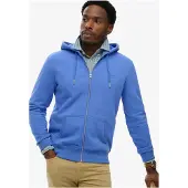 Superdry Superdrytil mænd. M2014128E Essential Logo Zip sweatshirt blå (M), Casual, Bomuld