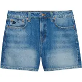 Superdry Superdrytil kvinder. W7110491A Shorts Mid Rise blå (28), Casual, Bomuld, Denim
